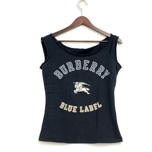 【中古品】【レディース】 BURBERRY LONDON-BLUE LABEL- バーバリーロンドン ブルーレーベル FA510-158 TANKTOP タンクトップ トップス ノースリーブ 168-250607-ma-02-izu サイズ：38 カラー：黒 万代Net店