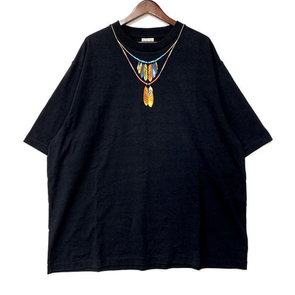 【中古美品】【メンズ】 MARCELO BURLON マルセロ・バーロン CMAA054S22JER005 FEATHERS NECKLACE PRINT TEE フェザーズネックレスプリントT トップス 半袖 141-250602-ma-24-izu サイズ：XXL カラー：BLACK 万代Net店