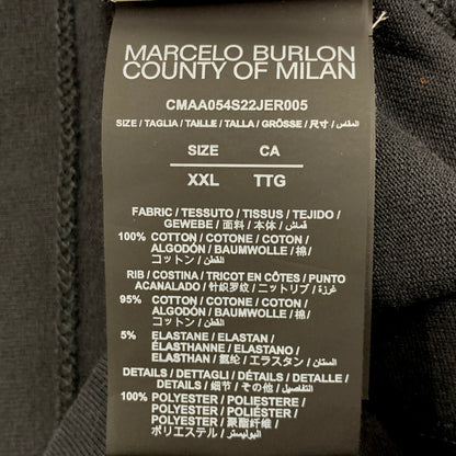 【中古美品】【メンズ】 MARCELO BURLON マルセロ・バーロン CMAA054S22JER005 FEATHERS NECKLACE PRINT TEE フェザーズネックレスプリントT トップス 半袖 141-250602-ma-24-izu サイズ：XXL カラー：BLACK 万代Net店