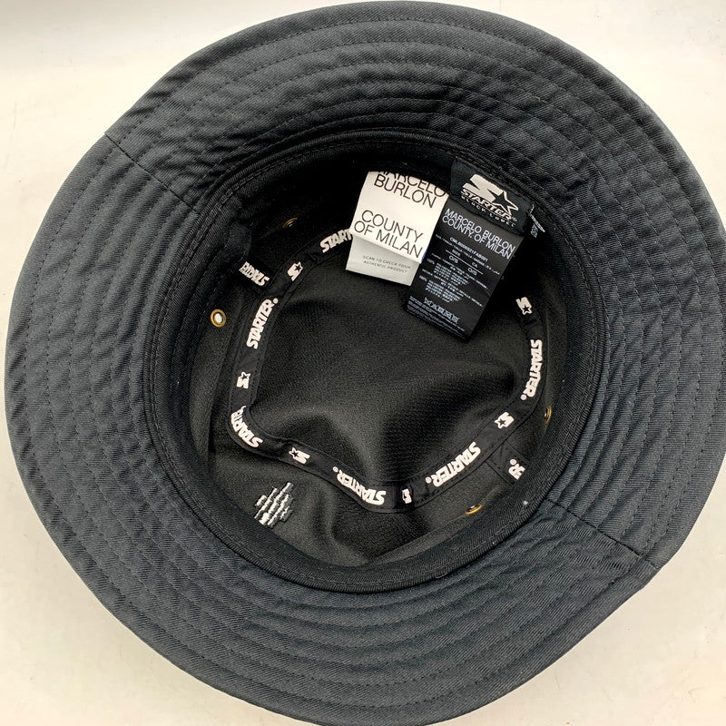 【中古品】【メンズ/レディース】 MARCELO BURLON マルセロバーロン ×STARTER スターター CMLB006S21FAB001 CROSS TAPE BUCKET HAT クロステープ バケット ハット 帽子 185-250610-ya-14-izu サイズ：OSFM カラー：BLACK 万代Net店