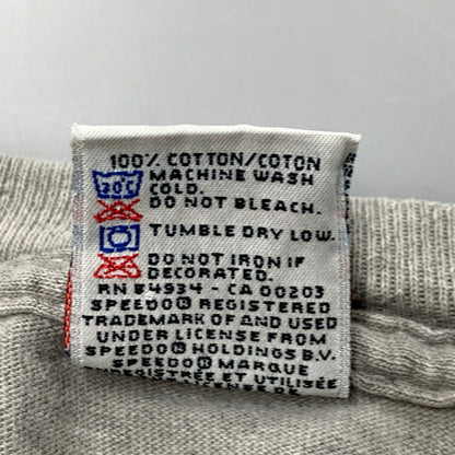 【現状渡し品】【メンズ】 SPEEDO スピード メキシコ製 両シングル c1996 90S COMPANY SS TEE 90年代 カンパニーショートスリーブT トップス 半袖 146-250607-ma-20-izu サイズ：XL カラー：グレー 万代Net店
