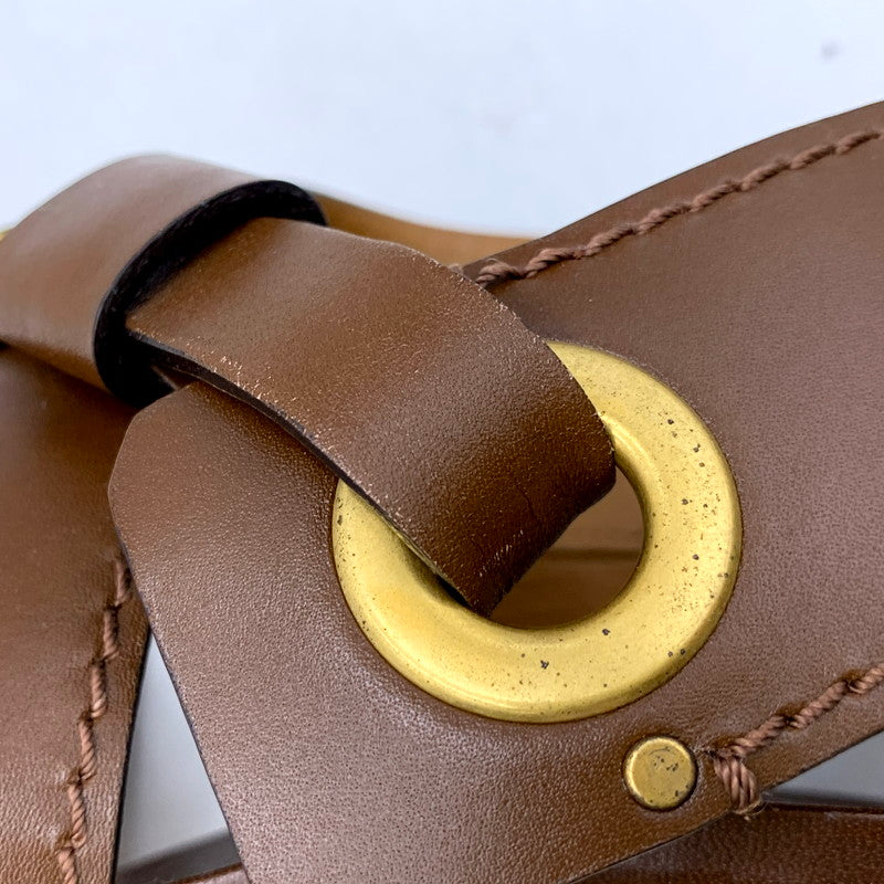 【中古品】【レディース】 Chloe クロエ 031855 LEATHER STRAP SANDAL レザー ストラップ サンダル 靴 167-250610-ya-11-izu サイズ：36 カラー：茶 万代Net店