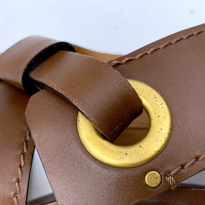 【中古品】【レディース】 Chloe クロエ 031855 LEATHER STRAP SANDAL レザー ストラップ サンダル 靴 167-250610-ya-11-izu サイズ：36 カラー：茶 万代Net店