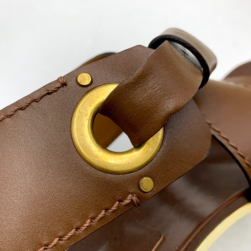 【中古品】【レディース】 Chloe クロエ 031855 LEATHER STRAP SANDAL レザー ストラップ サンダル 靴 167-250610-ya-11-izu サイズ：36 カラー：茶 万代Net店