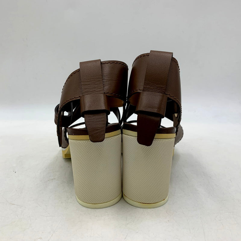 【中古品】【レディース】 Chloe クロエ 031855 LEATHER STRAP SANDAL レザー ストラップ サンダル 靴 167-250610-ya-11-izu サイズ：36 カラー：茶 万代Net店