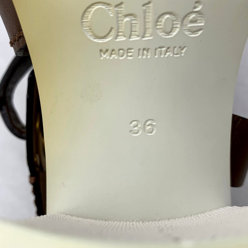 【中古品】【レディース】 Chloe クロエ 031855 LEATHER STRAP SANDAL レザー ストラップ サンダル 靴 167-250610-ya-11-izu サイズ：36 カラー：茶 万代Net店