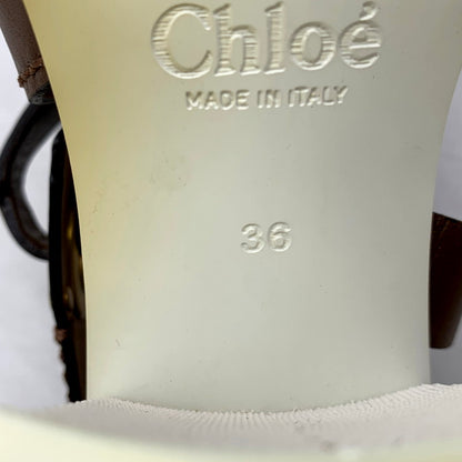 【中古品】【レディース】 Chloe クロエ 031855 LEATHER STRAP SANDAL レザー ストラップ サンダル 靴 167-250610-ya-11-izu サイズ：36 カラー：茶 万代Net店