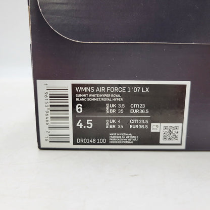【中古品】【レディース】 NIKE ナイキ WMNS AIR FORCE 1 '07 LX DR0148-100 ウィメンズ エア フォース 1 '07 LX スニーカー シューズ 靴 166-250604-as-03-izu サイズ：23cm カラー：SUMMIT WHITE/HYPER ROYAL 万代Net店