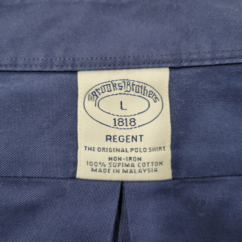 【中古品】【メンズ】 Brooks Brothers ブルックスブラザーズ 1818 REGENT LS BD SHIRT ロングスリーブ ボタンダウン シャツ 長袖 トップス 145-250610-as-26-izu サイズ：L カラー：ネイビー 万代Net店