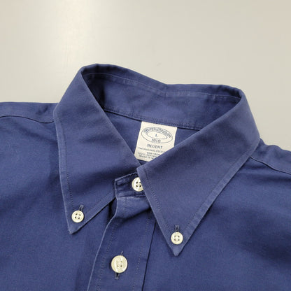 【中古品】【メンズ】 Brooks Brothers ブルックスブラザーズ 1818 REGENT LS BD SHIRT ロングスリーブ ボタンダウン シャツ 長袖 トップス 145-250610-as-26-izu サイズ：L カラー：ネイビー 万代Net店