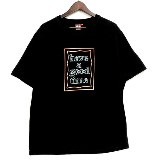 【中古品】【メンズ】 HAVE A GOOD TIME ハブアグッドタイム SS LOGO TEE ショートスリーブ ロゴ Tシャツ 半袖 トップス 142-250610-as-38-izu サイズ：XL カラー：ブラック 万代Net店