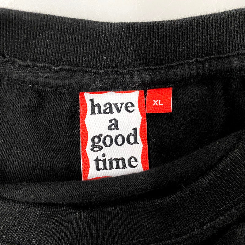 【中古品】【メンズ】 HAVE A GOOD TIME ハブアグッドタイム SS LOGO TEE ショートスリーブ ロゴ Tシャツ 半袖 トップス 142-250610-as-38-izu サイズ：XL カラー：ブラック 万代Net店