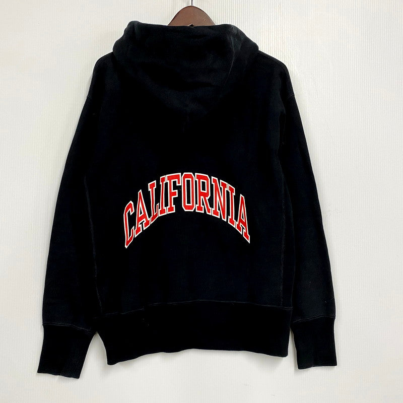 【中古品】【メンズ】 Champion チャンピオン REVERSE WEAVE COLLEGE LOGO BACK PRINT ZIP HOODIE C3-W115 リバースウィーブ カレッジロゴ バックプリント ジップ フーディ パーカー 長袖 トップス 148-250610-as-39-izu サイズ：M カラー：ブラック 万代Net店
