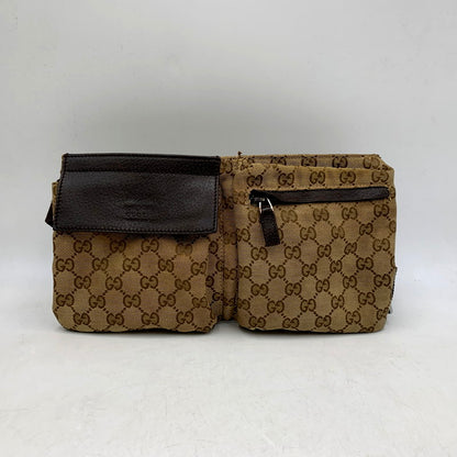 【中古品】【メンズ/レディース】 GUCCI グッチ 28566 GG キャンバス WAIST POUCH ウエストポーチ 鞄 カバン ボディバッグ 180-250605-ma-06-izu カラー：茶系 万代Net店