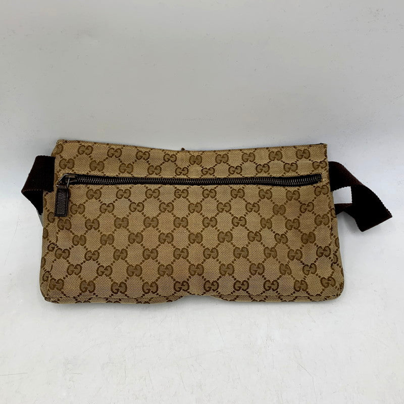 【中古品】【メンズ/レディース】 GUCCI グッチ 28566 GG キャンバス WAIST POUCH ウエストポーチ 鞄 カバン ボディバッグ 180-250605-ma-06-izu カラー：茶系 万代Net店
