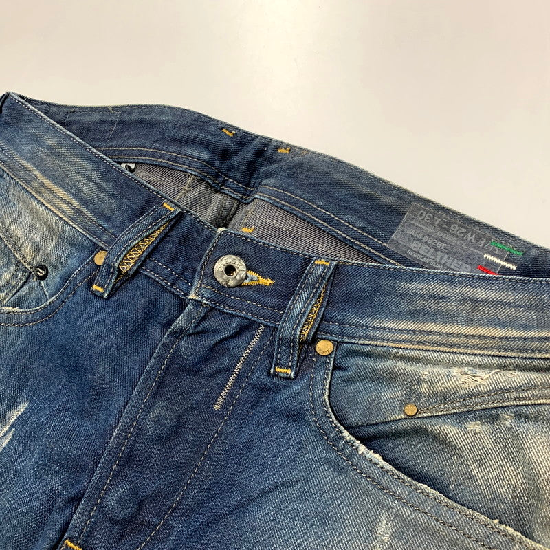 【中古品】【メンズ】 BLUE EYECONS BELTHER DENIM PANTS 0828T ブルーアイコン デニムパンツ ジーンズ ボトムス 152-250613-as-21-izu サイズ：26 カラー：インディゴ 万代Net店