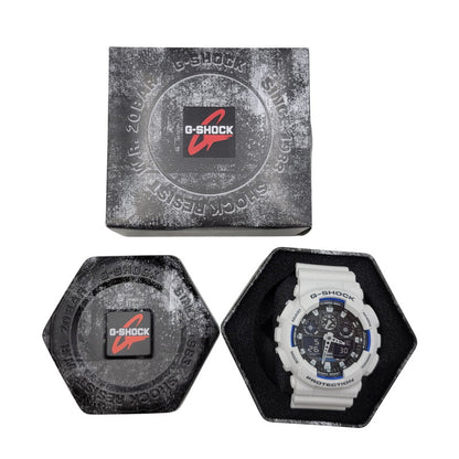 【中古美品】【メンズ/レディース】 G-SHOCK ジーショック GA-100B-7A 腕時計 時計 199-260526-kh-20-izu サイズ：55 × 51.2 × 16.9 mm カラー：ホワイト×ブラック 万代Net店
