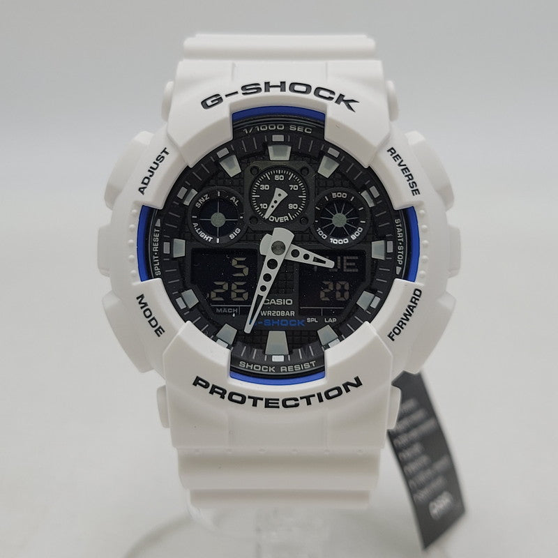 【中古美品】【メンズ/レディース】 G-SHOCK ジーショック GA-100B-7A 腕時計 時計 199-260526-kh-20-izu サイズ：55 × 51.2 × 16.9 mm カラー：ホワイト×ブラック 万代Net店