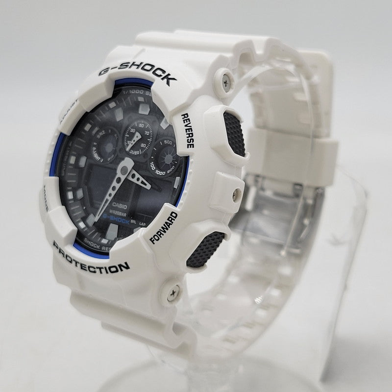 【中古美品】【メンズ/レディース】 G-SHOCK ジーショック GA-100B-7A 腕時計 時計 199-260526-kh-20-izu サイズ：55 × 51.2 × 16.9 mm カラー：ホワイト×ブラック 万代Net店