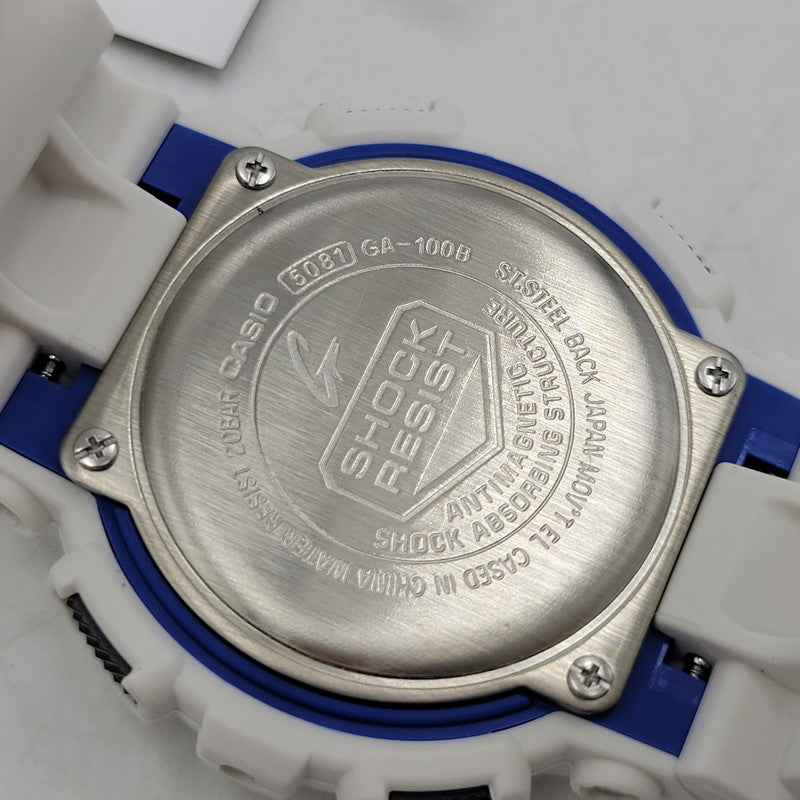 【中古美品】【メンズ/レディース】 G-SHOCK ジーショック GA-100B-7A 腕時計 時計 199-260526-kh-20-izu サイズ：55 × 51.2 × 16.9 mm カラー：ホワイト×ブラック 万代Net店
