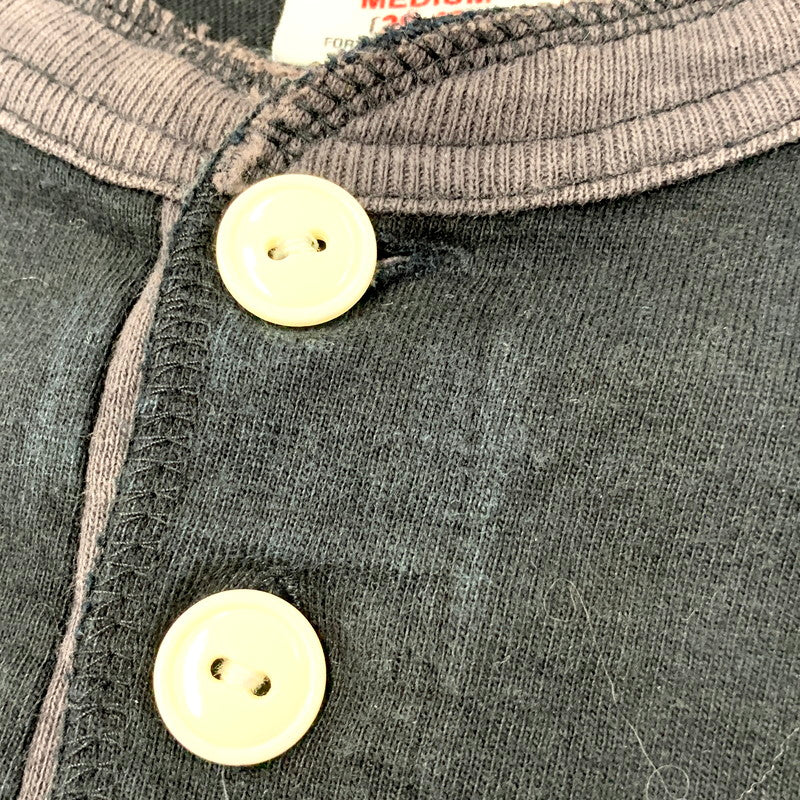 【中古品】【メンズ】 BARNS OUTFITTERS バーンズアウトフィッターズ LS HENLEYNECK CUT AND SEW ”BLACK" 長袖 黒 145-250703-rk-08-izu サイズ：M カラー：ブラック 万代Net店