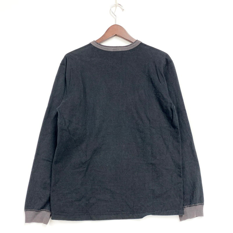 【中古品】【メンズ】 BARNS OUTFITTERS バーンズアウトフィッターズ LS HENLEYNECK CUT AND SEW ”BLACK" 長袖 黒 145-250703-rk-08-izu サイズ：M カラー：ブラック 万代Net店