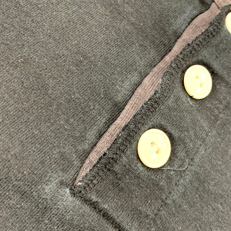 【中古品】【メンズ】 BARNS OUTFITTERS バーンズアウトフィッターズ LS HENLEYNECK CUT AND SEW ”BLACK" 長袖 黒 145-250703-rk-08-izu サイズ：M カラー：ブラック 万代Net店