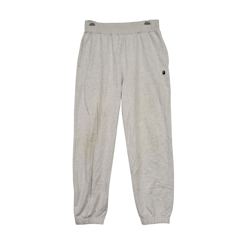 【中古品】【メンズ】 A BATHING APE アベイシングエイプ 001PTH701001M ONE POINT APE HEAD SWEAT PANTS ワンポイントエイプヘッドスウェットパンツ ズボン ボトムス 153-250614-ma-07-izu サイズ：XL カラー：ライトグレー 万代Net店