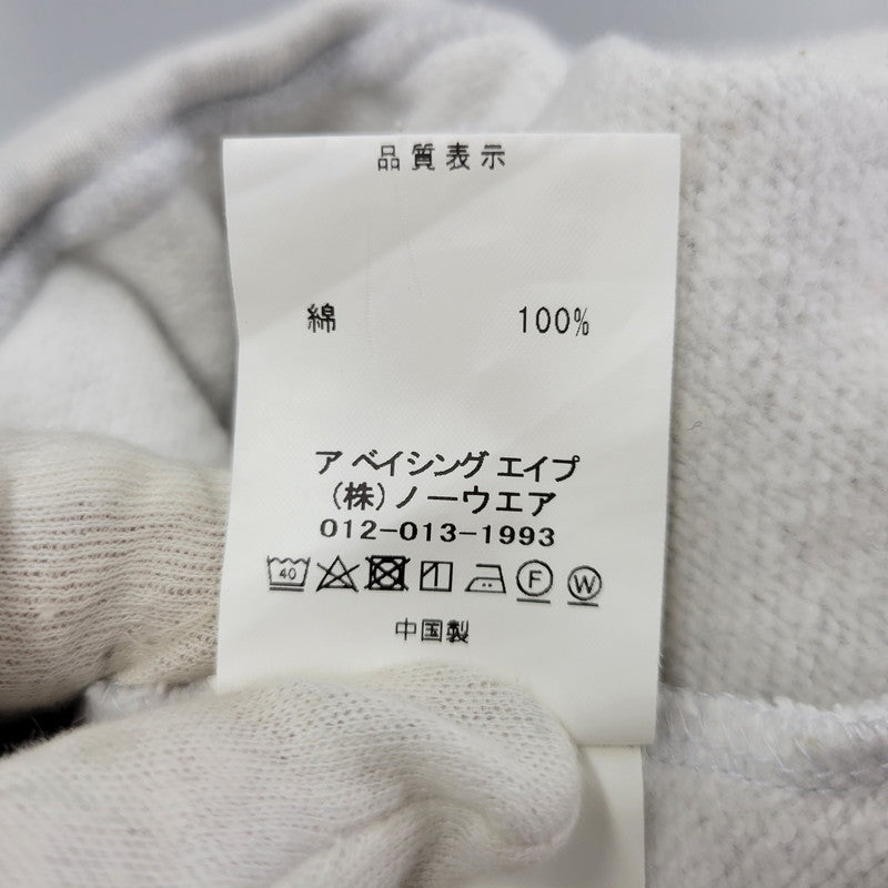 【中古品】【メンズ】 A BATHING APE アベイシングエイプ 001PTH701001M ONE POINT APE HEAD SWEAT PANTS ワンポイントエイプヘッドスウェットパンツ ズボン ボトムス 153-250614-ma-07-izu サイズ：XL カラー：ライトグレー 万代Net店