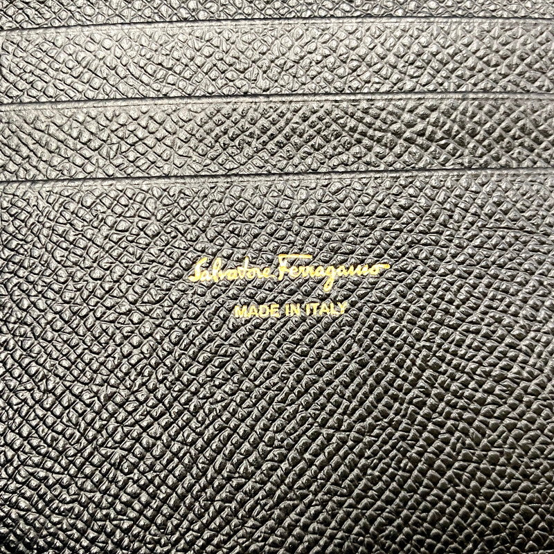 【中古美品】【レディース】 Salvatore Ferragamo サルヴァトーレフェラガモ 22 A926/257 ヴァラリボン 二つ折り財布 ウォレット 181-250610-as-17-izu カラー：ブラック 万代Net店