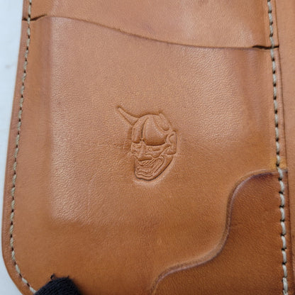 【中古品】【メンズ】 革蛸 JAPANG ジパング LEATHER LONG WALLET レザー ロングウォレット 般若 コンチョ付き 長財布 200-250609-as-14-izu カラー：ブラック×ブラウン 万代Net店