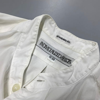 【中古品】【メンズ】 STANDARD FIT BAND COLLAR SHIRT スタンダードフィット バンドカラーシャツ 長袖 トップス 141-250613-as-08-izu サイズ：15-32 カラー：ホワイト 万代Net店