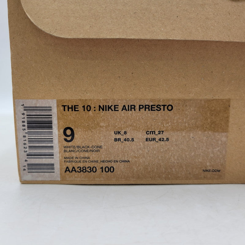 【中古品】【メンズ】 NIKE ナイキ × OFF-WHITE オフホワイト THE 10 : NIKE AIR PRESTO AA3830-100 エア プレスト スニーカー シューズ 靴 160-250609-as-20-izu サイズ：27cm カラー：WHITE/BLACK-CONE 万代Net店