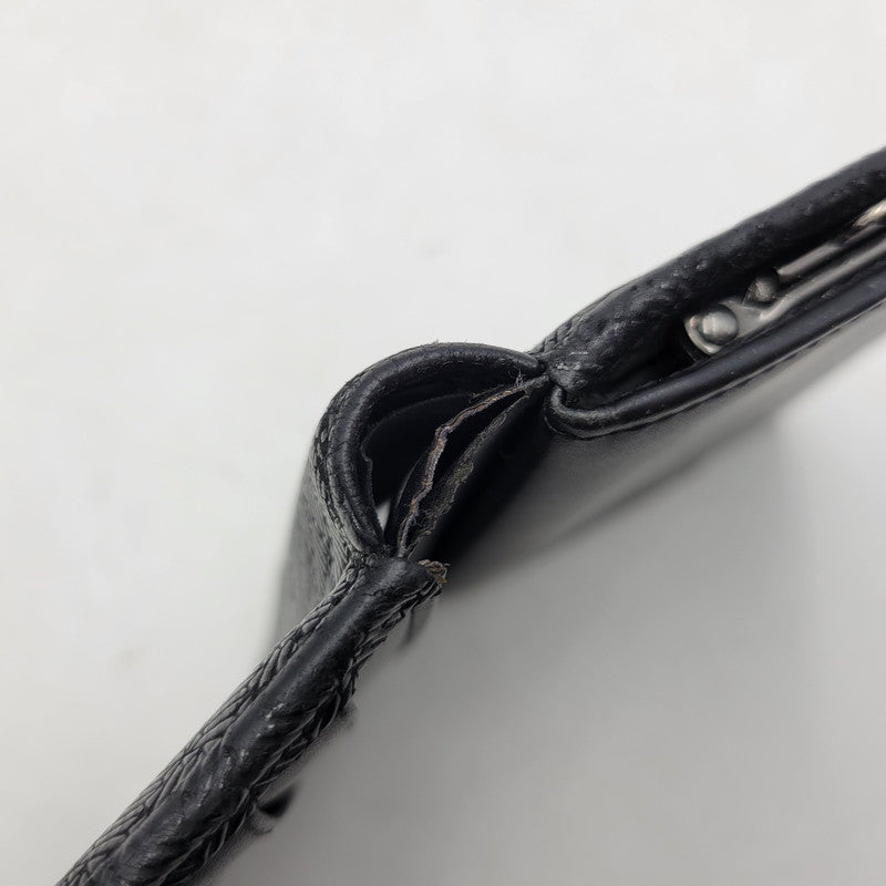 【中古品】【メンズ/レディース】 JAM HOME MADE ジャムホームメイド × INDEN-YA 印傳屋 がま口二つ折り財布 ウォレット 200-250614-as-27-izu カラー：ブラック 万代Net店