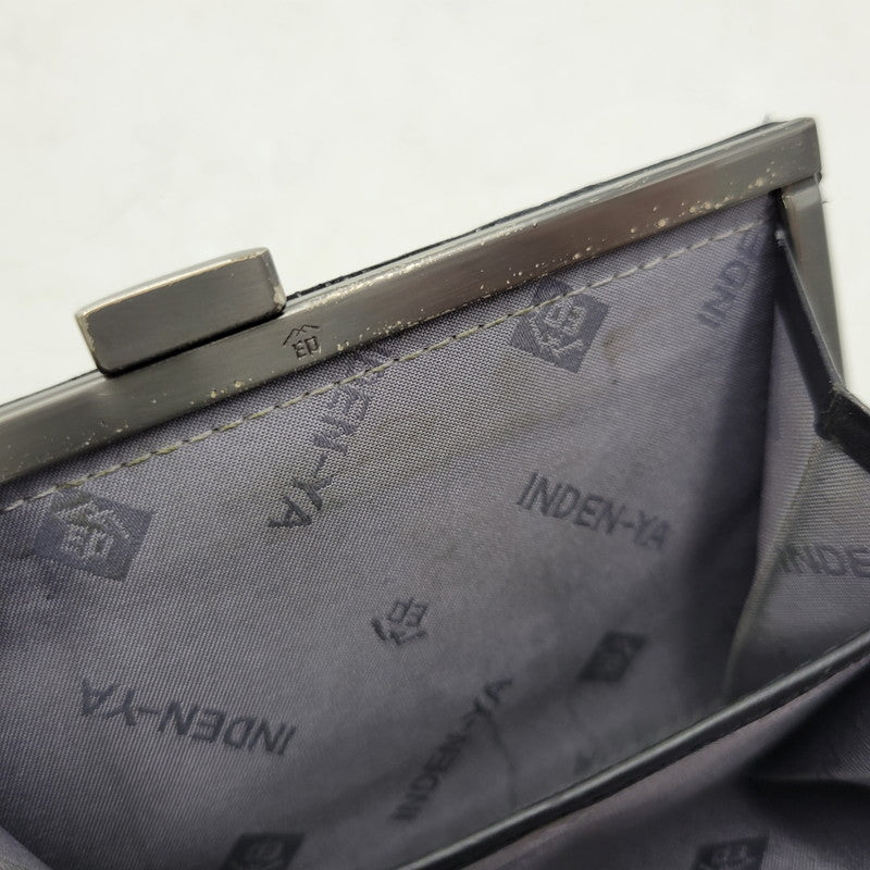 【中古品】【メンズ/レディース】 JAM HOME MADE ジャムホームメイド × INDEN-YA 印傳屋 がま口二つ折り財布 ウォレット 200-250614-as-27-izu カラー：ブラック 万代Net店