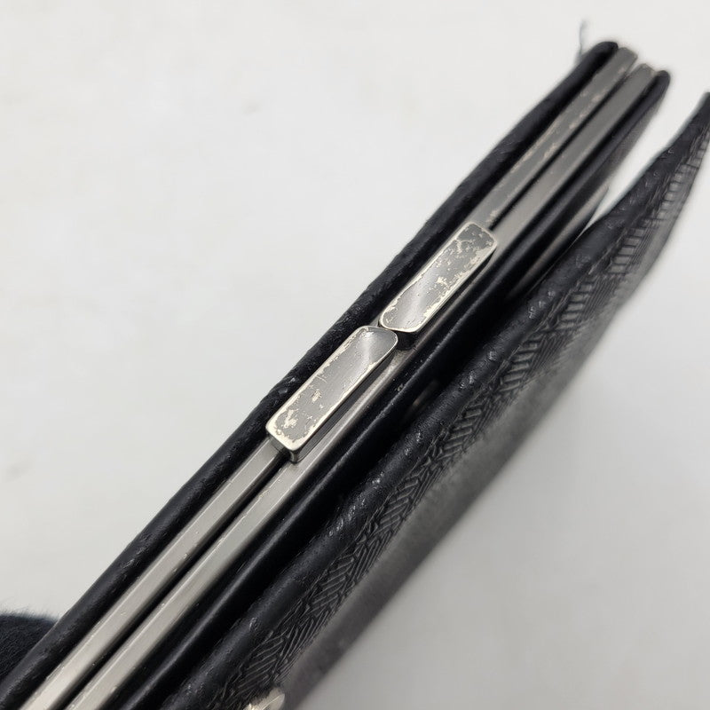 【中古品】【メンズ/レディース】 JAM HOME MADE ジャムホームメイド × INDEN-YA 印傳屋 がま口二つ折り財布 ウォレット 200-250614-as-27-izu カラー：ブラック 万代Net店