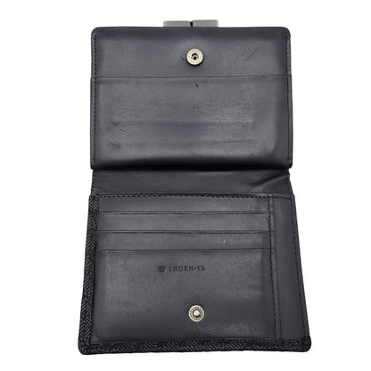 【中古品】【メンズ/レディース】 JAM HOME MADE ジャムホームメイド × INDEN-YA 印傳屋 がま口二つ折り財布 ウォレット 200-250614-as-27-izu カラー：ブラック 万代Net店