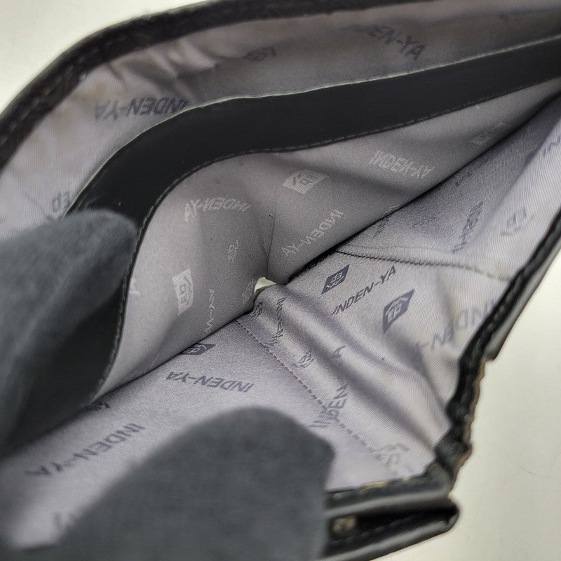 【中古品】【メンズ/レディース】 JAM HOME MADE ジャムホームメイド × INDEN-YA 印傳屋 がま口二つ折り財布 ウォレット 200-250614-as-27-izu カラー：ブラック 万代Net店