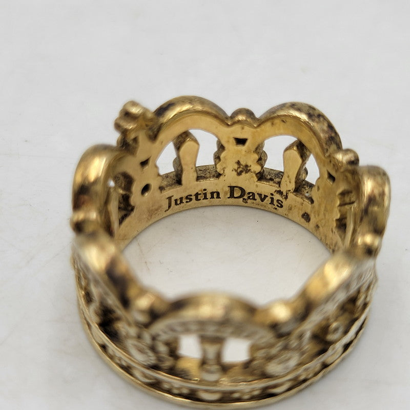 【中古品】【メンズ/レディース】 Justin Davis ジャスティンデイビス 925 VERONA RING ヴェローナ リング 指輪 アクセサリー 192-250615-as-21-izu カラー：ゴールド 万代Net店