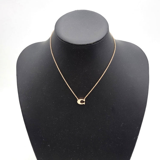 【中古品】【レディース】 COACH コーチ C LOGO NECKLACE Cロゴ ネックレス アクセサリー 182-250706-as-07-izu カラー：ピンクゴールド 万代Net店