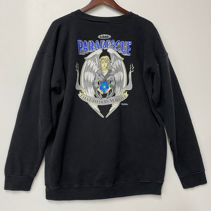 【中古品】【メンズ】 7.62 DESIGN 7.62デザイン USA製 USAF PARARESCUE SWEATSHIRT ユーエスエアフォース パラレスキュースウェットシャツ トップス 長袖 146-250621-ma-11-izu サイズ：不明 カラー：BLACK 万代Net店