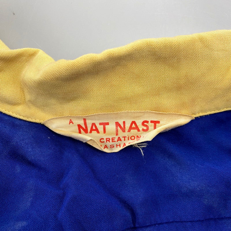 【現状渡し品】【メンズ】 NAT NAST ナットナスト FAIRGROUND SS BOWLING SHIRT ショートスリーブ ボーリングシャツ CREATIONタグ 半袖 トップス 146-250615-as-10-izu カラー：ブルー 万代Net店