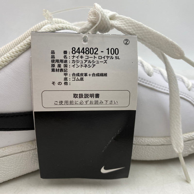 【中古美品】【メンズ/レディース】 NIKE ナイキ COURT ROYALE SL 844802-100 コート ロイヤル SL スニーカー シューズ 靴 160-250618-as-17-izu サイズ：25.5cm カラー：WHITE/BLACK 万代Net店