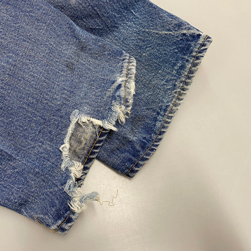 【現状渡し品】【メンズ】 Levi's リーバイス 刻印6 SMALL-E スモール-E 不均等V バックポケット 裾チェーン 黒カン 赤耳 501 DENIM PANTS デニム パンツ ズボン ボトムス 157-250617-ya-05-izu サイズ：34×36 カラー：ライトインディゴ 万代Net店