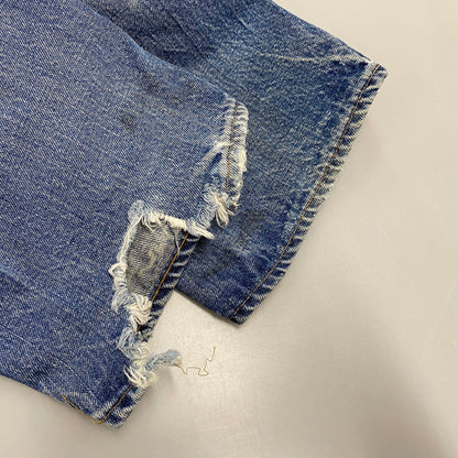 【現状渡し品】【メンズ】 Levi's リーバイス 刻印6 SMALL-E スモール-E 不均等V バックポケット 裾チェーン 黒カン 赤耳 501 DENIM PANTS デニム パンツ ズボン ボトムス 157-250617-ya-05-izu サイズ：34×36 カラー：ライトインディゴ 万代Net店