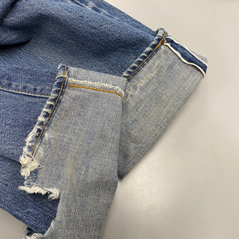 【現状渡し品】【メンズ】 Levi's リーバイス 刻印6 SMALL-E スモール-E 不均等V バックポケット 裾チェーン 黒カン 赤耳 501 DENIM PANTS デニム パンツ ズボン ボトムス 157-250617-ya-05-izu サイズ：34×36 カラー：ライトインディゴ 万代Net店