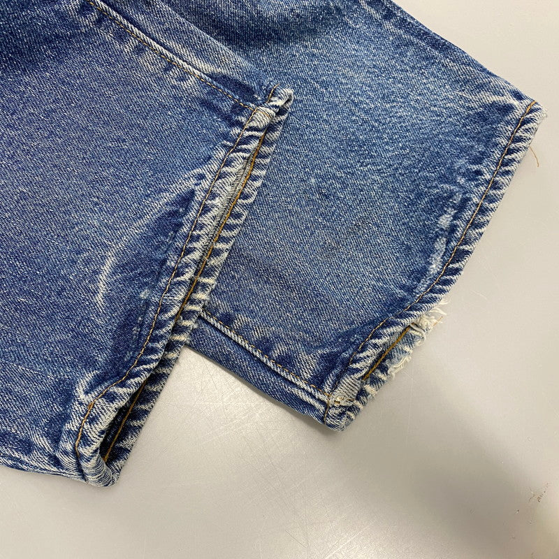 【現状渡し品】【メンズ】 Levi's リーバイス 刻印6 SMALL-E スモール-E 不均等V バックポケット 裾チェーン 黒カン 赤耳 501 DENIM PANTS デニム パンツ ズボン ボトムス 157-250617-ya-05-izu サイズ：34×36 カラー：ライトインディゴ 万代Net店