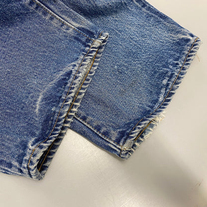 【現状渡し品】【メンズ】 Levi's リーバイス 刻印6 SMALL-E スモール-E 不均等V バックポケット 裾チェーン 黒カン 赤耳 501 DENIM PANTS デニム パンツ ズボン ボトムス 157-250617-ya-05-izu サイズ：34×36 カラー：ライトインディゴ 万代Net店