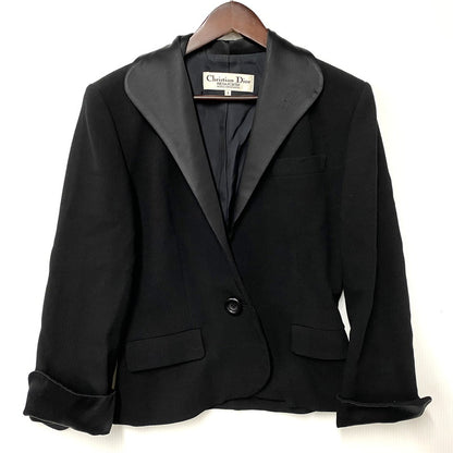 【中古品】【レディース】 Christian Dior クリスチャンディオール PRET-A-PORTER プレタポルテ 3200FW03 WOOL TAILORED JACKET ウール テーラード ジャケット トップス アウター 168-250617-ya-04-izu サイズ：9 カラー：BLACK 万代Net店
