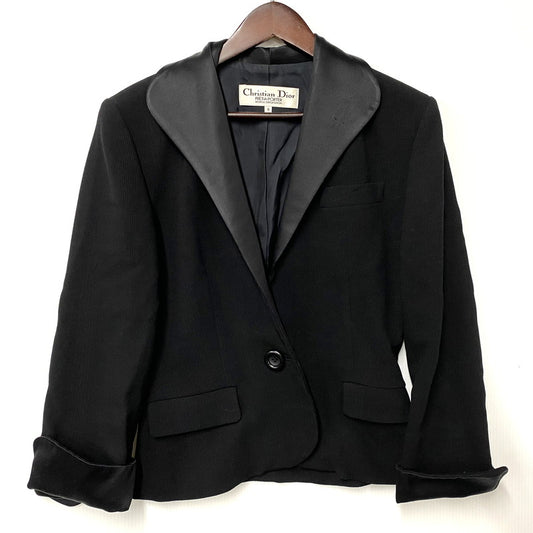 【中古品】【レディース】 Christian Dior クリスチャンディオール PRET-A-PORTER プレタポルテ 3200FW03 WOOL TAILORED JACKET ウール テーラード ジャケット トップス アウター 168-250617-ya-04-izu サイズ：9 カラー：BLACK 万代Net店
